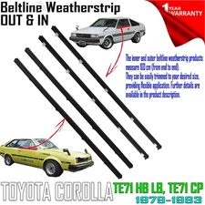 FOR Toyota Corolla TE71 HB LB CP Outer Inner Beltline Weatherstrip Rubber Seal