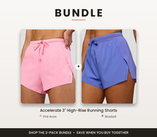 BUNDLE 2x LSKD NEW Bluebell Pink Womens Accelerate 3" Running Shorts all sizes
