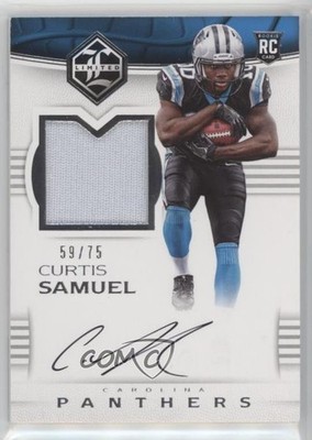 2017 Limited Spotlight Silver /75 Curtis Samuel RPA Rookie Patch Auto RC 1k3z