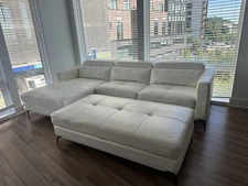 White Leather Sofa Set