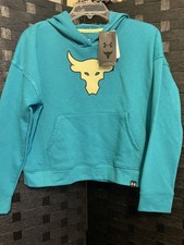 Under Armour Project Rock Hoodie Youth XL Pullover Teal Blue NWT Unisex