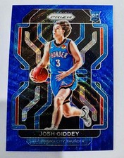 Josh Giddey 2021-22 Panini Prizm Rookie Card Blue Wave Prizm Colour Match