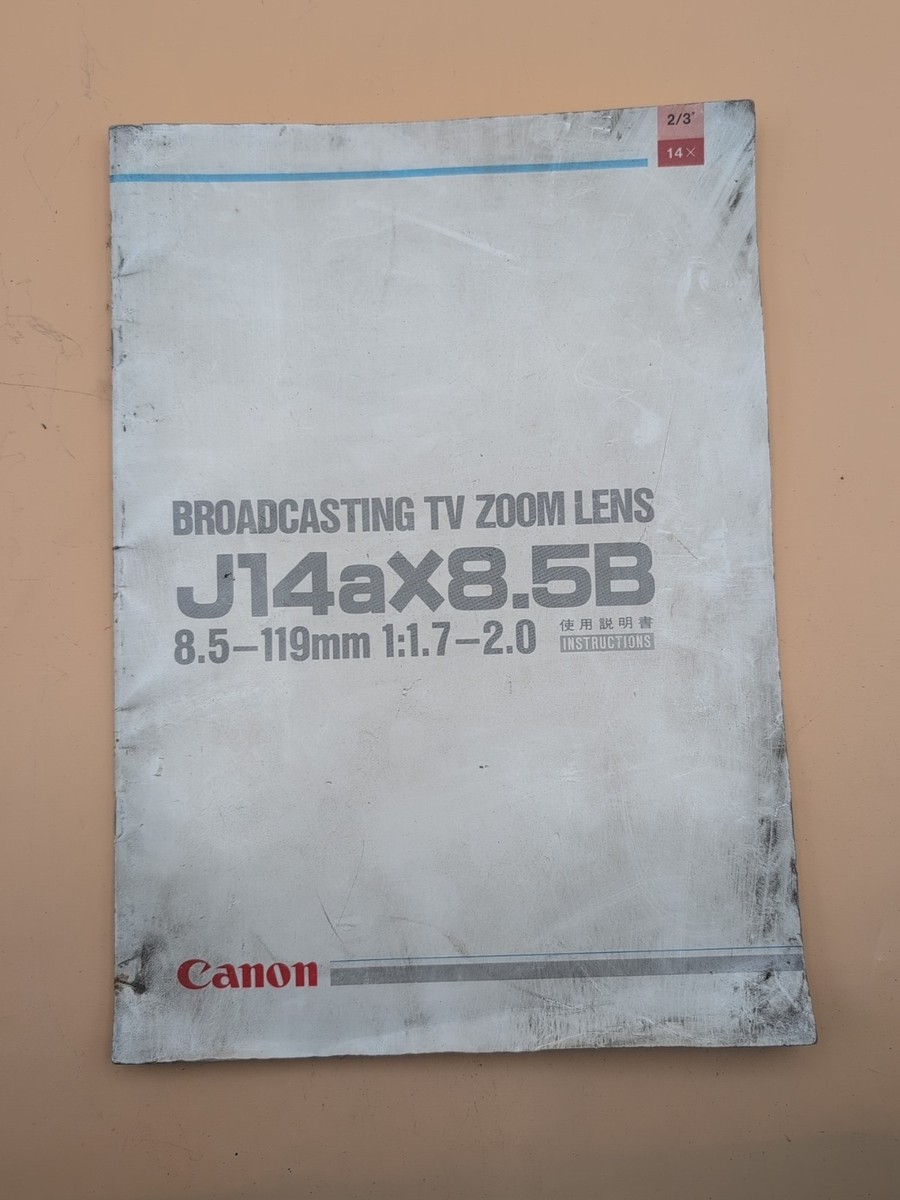 Canon Y14ax8.5B4 IRS SX12 BCTV Zoom Lens 8.5 - 119mm 1:1.7 (Qty 1