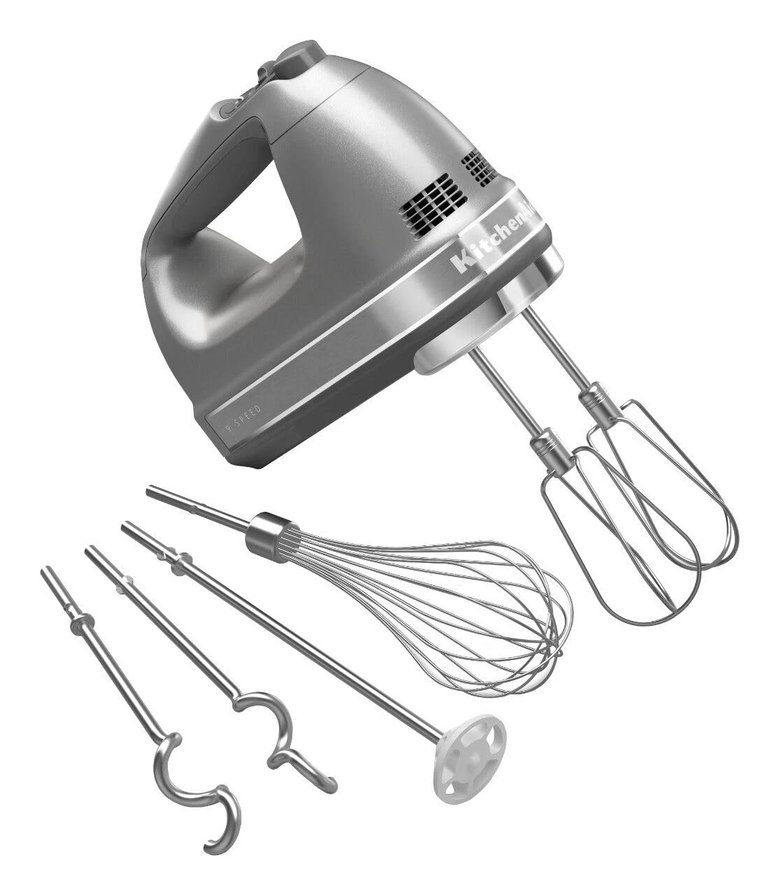 KitchenAid 9 Speed Digital Hand Mixer Turbo Beater II Contour Silver