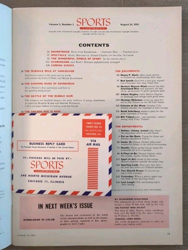 Sports Illustrated Magazine First Issue (Aug. 16, 1954) - Picture 11 of 21