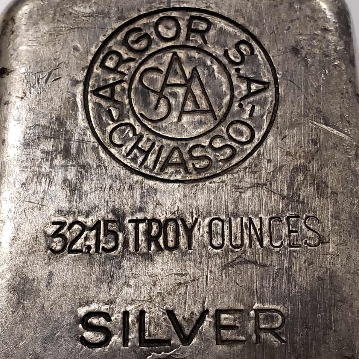 スイス ARGOR999 Argor SA Chiasso 1 Kilo .999 Silver 32.15 oz - Switzerland - SKU