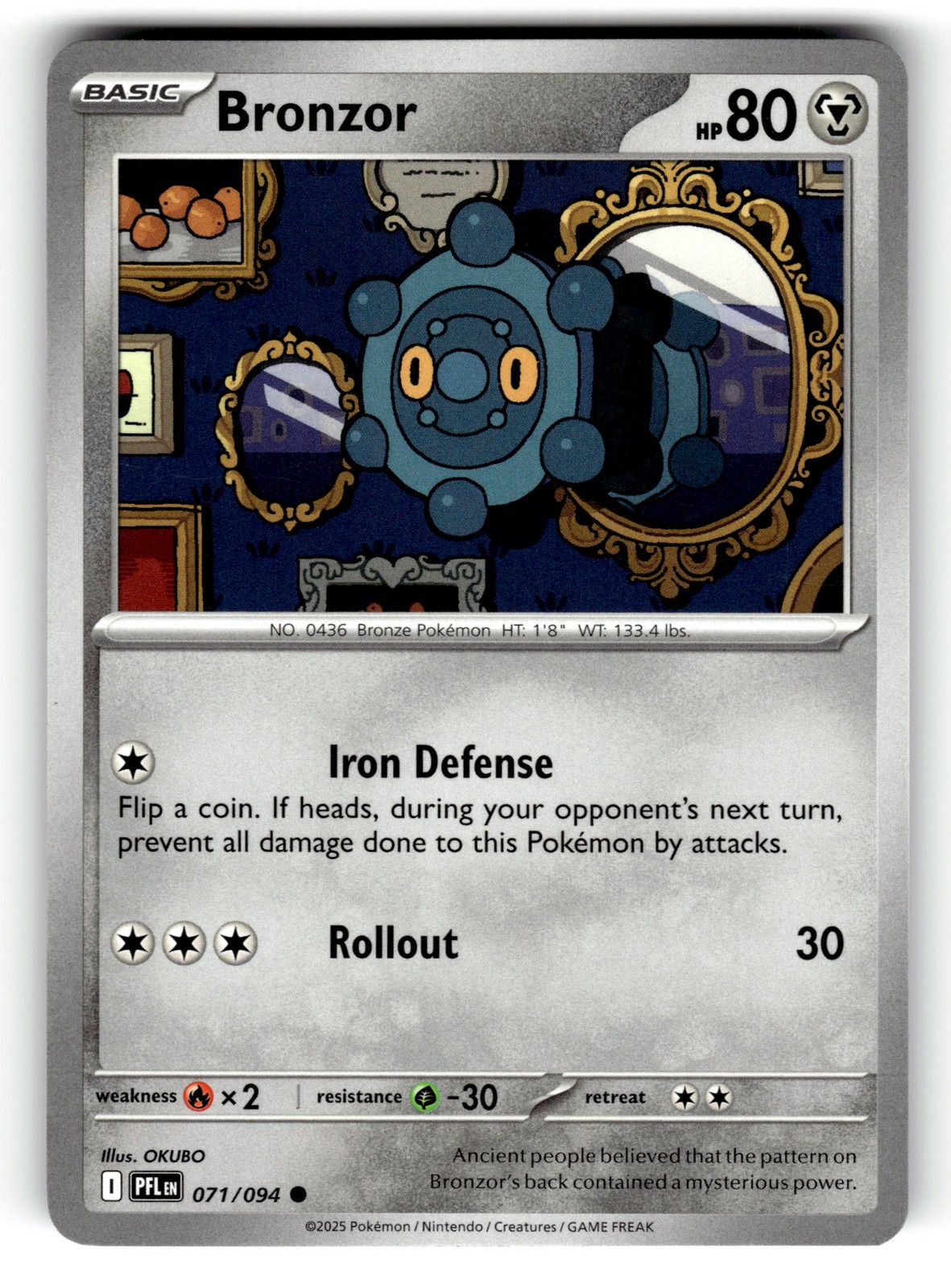 Pokemon: ME02: Phantasmal Flames Bronzor #071/094 Common,Regular .P2N