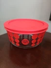 Pyrex 100th Anniversary Red Polka Dot 1 Quart Storage Bowl With Lid  1915 - 2015