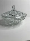 Windsor Button & Crane Pattern Covered Candy Dish Vintage Federal Glass