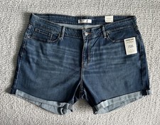 Levi s Signature Jean Shorts Women s Sz 18 Blue High Rise Stretch Medium Wash