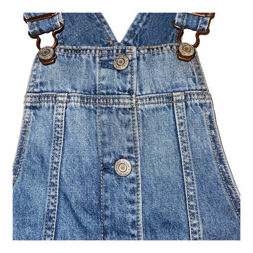 Gap Denim Girls Jumper Dress Med Reg Distressed Adjustable Button Front Skirtall - Picture 5 of 14