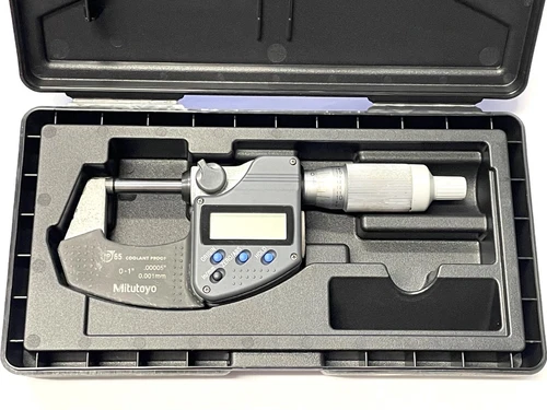 Mitutoyo 293-334-30 Digimatic Micrometer, 0-1"/0-25mm Range, .00005"/0.001mm 