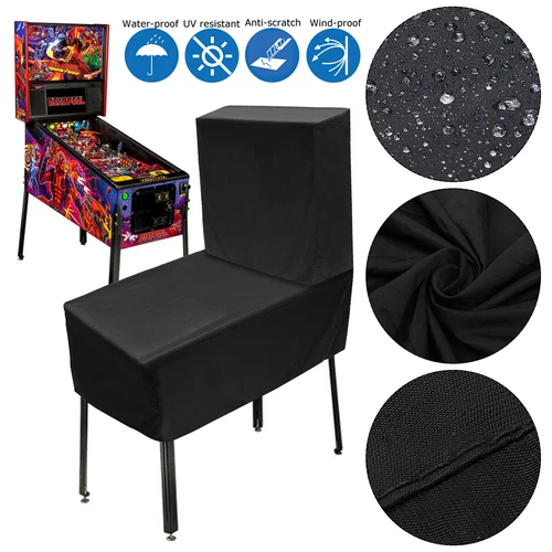 Waterproof Pinball Machine Dust Cover Widebody Anti-UV Black Polyester Fabric