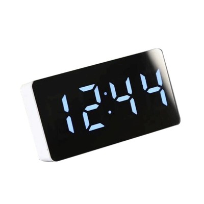 Car LED Mirrored Temperature Indicating Alarm Clock Simple Table Digital