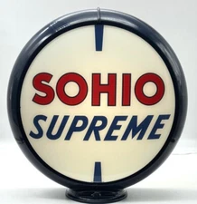SOHIO SUPREME 13.5" Gas Pump Globe - SHIPS FULLY ASSEMBLED! MADE IN USA!!