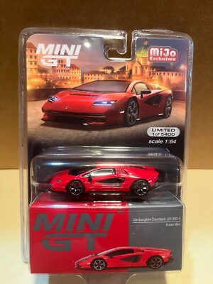 1/64 MINI GT MIJO EXCLUSIVES LAMBORGHINI COUNTACH LPI 800-4 RED ROSSO MARS
