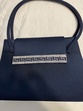 Elegant Navy Blue evening bag with crystals not used - FREE SHIPPING 