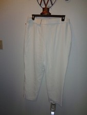 Women's Nine West Belted Tapered Ankle Pants Size XL NWT White