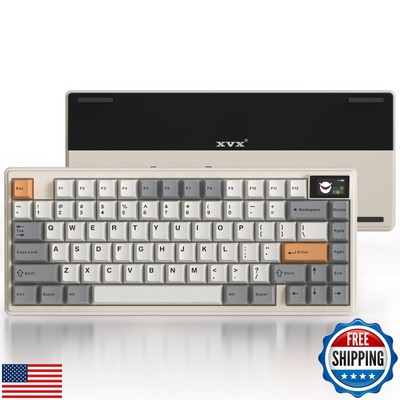 HITIME XVX K75 Pro Aluminum Wireless Mechanical Keyboard,75% Creamy Retro Gam