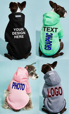 CUSTOM PET HOODIE f/Dog or Cat, 14 Colors, XXS-5XL Text Photo Graphic Logo