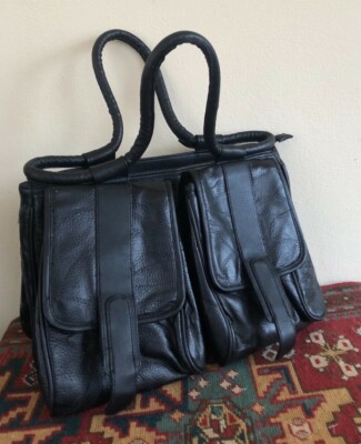 Estate MODERNIST Sculptural Leather ARTISAN Boutique Black