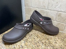 Crocs Neria Comfort Clogs Women's Size 6 Brown Argyle Insert Sole Slip On Shoes