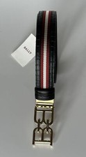 NWT 325 Bally Men's Double Sided B Chain Black Belt 40/100 Italy 630001