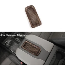 Wood Grain Armrest Storage Box Trim Cover For Chevy Silverado/GMC Sierra 2019+