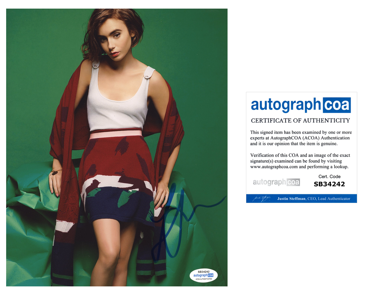 Lily Collins Sexy Autographed Signed 8x10 Photo ACOA | eBay