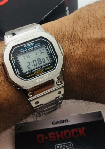 New CASIO G-SHOCK DW-5600E CUSTOM FULL METAL Silver STAINLESS STEEL | eBay
