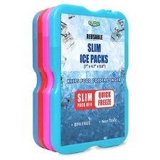 Ice Packs for Lunch Box– – Quick Freeze & Long Lasting - Reusable Slim Ice Pa...