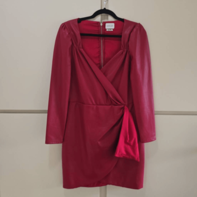 knee length dresses for ladies MRS. SMITH STRETCH LEATHER DRESS – AS by DF main image 0