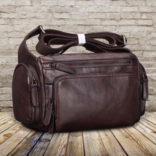Genuine Leather Purses and Handbags for Men Messenger Bag Crossbody Shoulder Bag - Picture 13 of 15