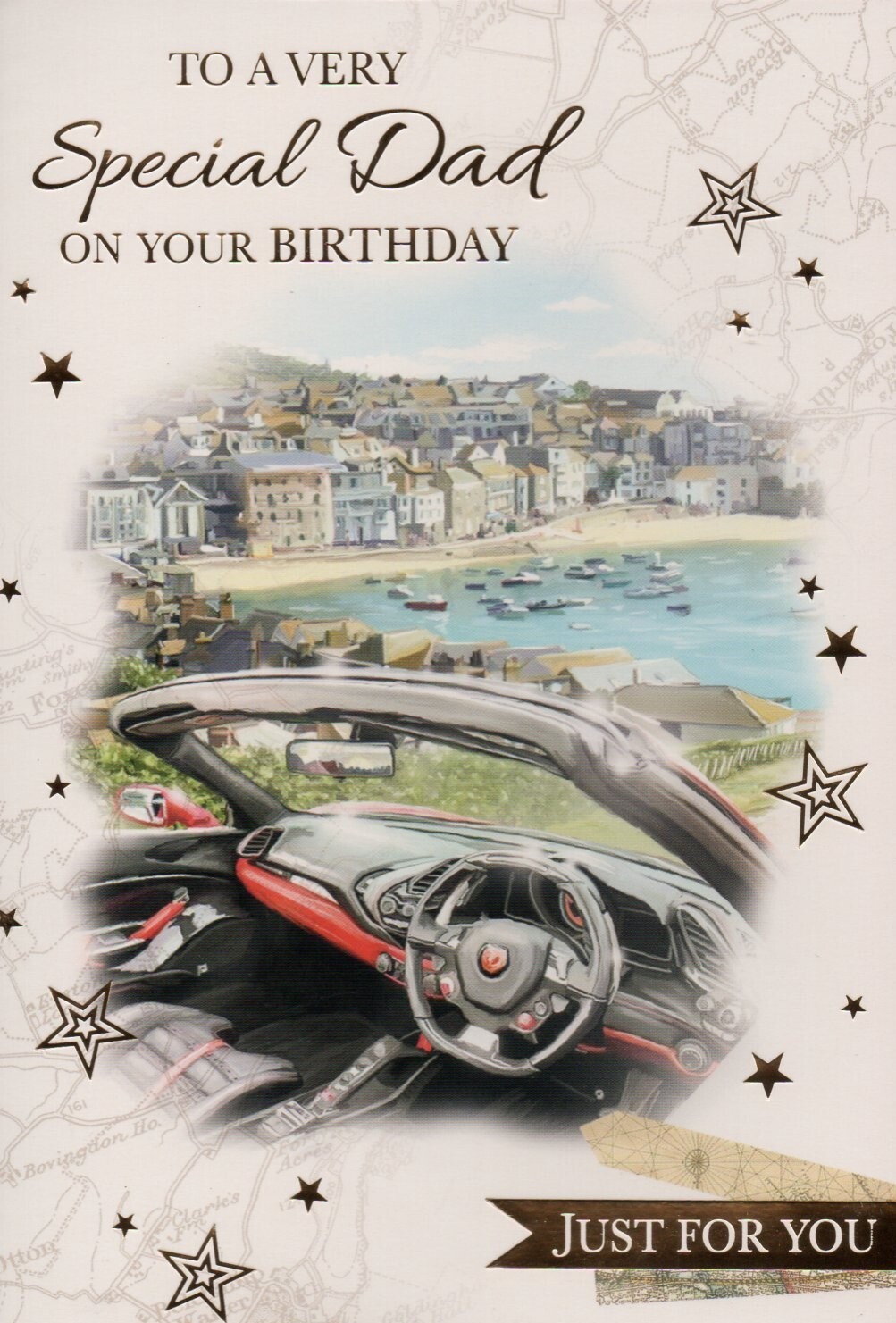 Dad Birthday Card Car Design Size 20cm x 14cm | eBay