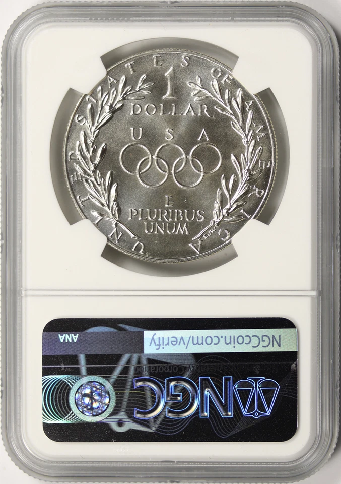 1988-D Olympics $1 Commemorative Silver Dollar NGC MS70 - Image 2 of 4