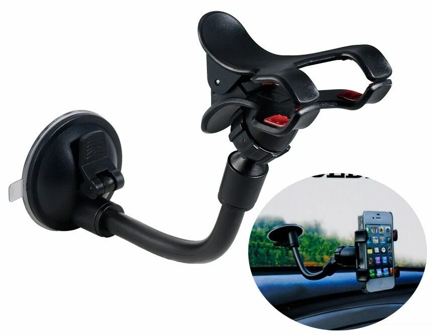 360° Universal Car Holder Windshield Cell Phone GPS Gooseneck Bracket Fit USA - Image 4 of 4