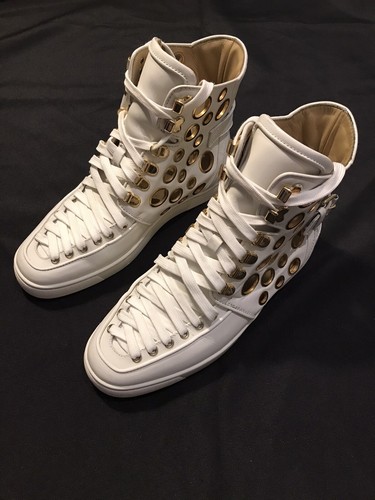 white and gold christian louboutin sneakers
