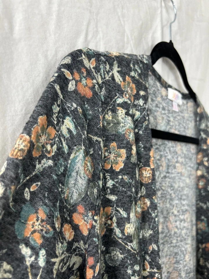 Lularoe Open Duster Cardigan Floral Long Sleeve Pockets Linen Blend Size Small - Image 2 of 4
