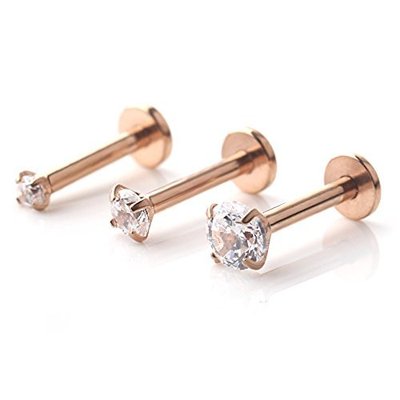 Pink, Blue & Lilac Gem Labret Stud Helix Earring In 9ct Gold - Foto 4