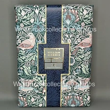 William Morris QUEEN 3pc Duvet Cover & Sham Set ~ BIRD ~ DARK MINERAL