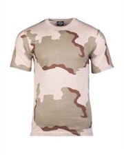 T-SHIRT TIPO MILITARE BY MIL-TEC MIMETICA DESERT 100% COTONE