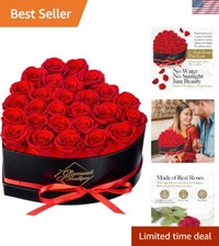 27 Red Roses Preserved in Elegant Heart Box - Long-Lasting Gift for Any Occasion