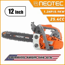 25.4cc Gas Chainsaw 12'' Guide Bar Cordless Gasoline Powered Chain Saw 2-Cycle