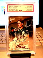 2017 Stadium Club Matt Olson Rookie Autographs #SCAMO Authentic Auto 10 " POP-1