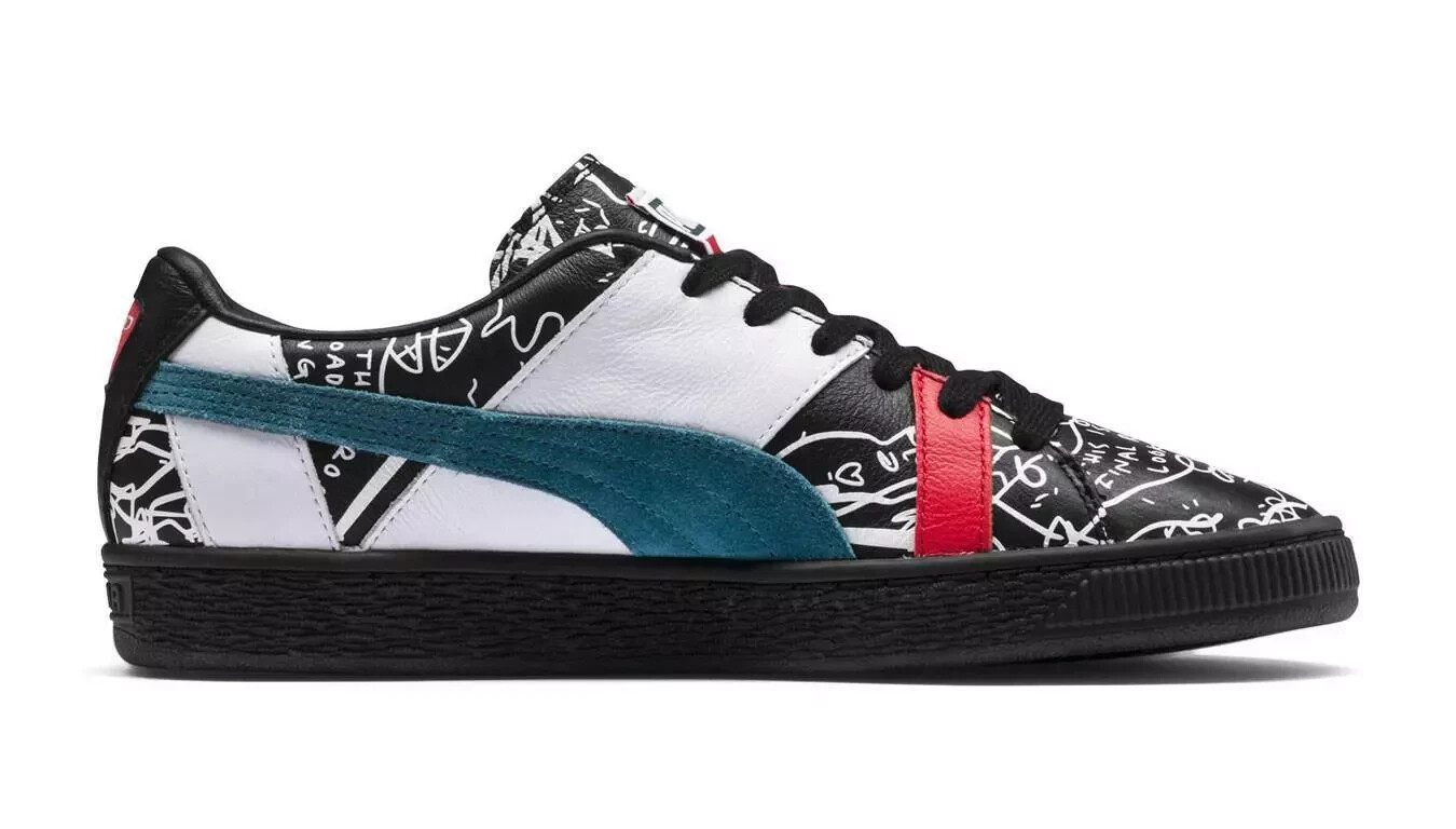 Womens 6 PUMA Trainers BASKET GRAPHIC Shantell Martin Black-Dragonfly 366531 02