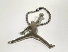 AUTHENTIC NIKE AIR JORDAN 1 RETRO OG METAL JUMPMAN HANG TAG KEYCHAIN SILVER