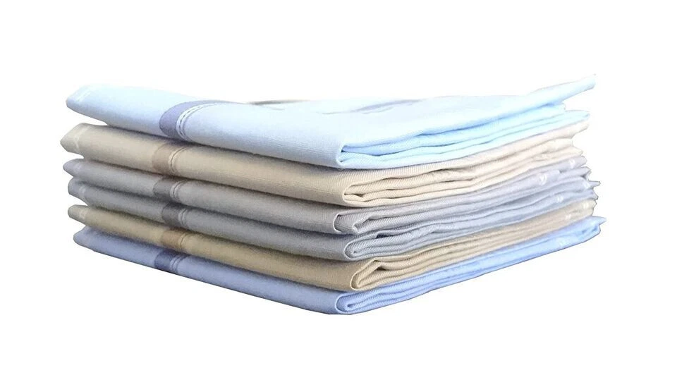 Men's 100% Cotton Premium Handkerchiefs/Hankies for Men Pack of 6Pcs - Image 3 of 3
