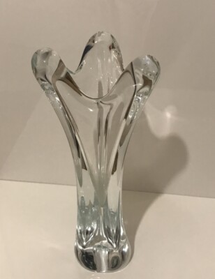 Große Kristallvase von Umberto Clanetti für Colle Vilca 70er Vintage 14 cm hoch