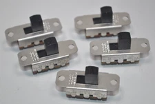 Lot of 5 NOS Switchcraft 46206MRX SLIDE SWITCHES DPDT 3A 125V  ON - Momentary ON