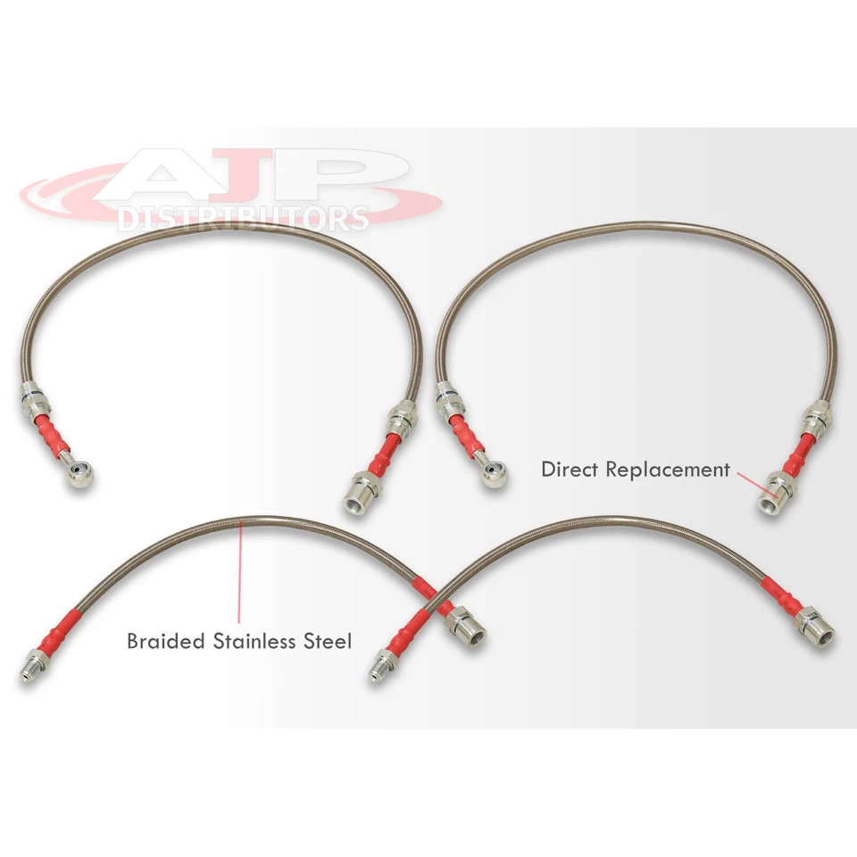 Silver 4PC F+R Racing Stainless Steel Brake Line Kit For 1986-1991 Toyota Supra Foto 3 de 4